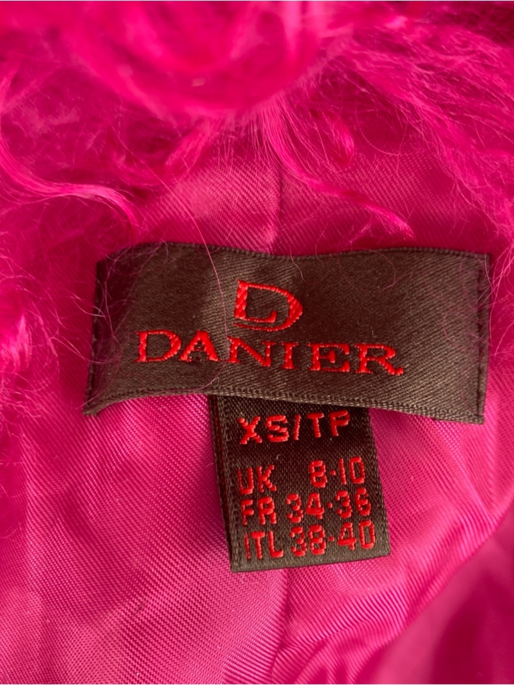 Danier Hot Pink Mongolian Fur Trim Suede Jacket XS-S - Picture 6 of 7